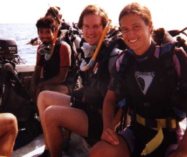 After our dive; be gads, look at that hair!