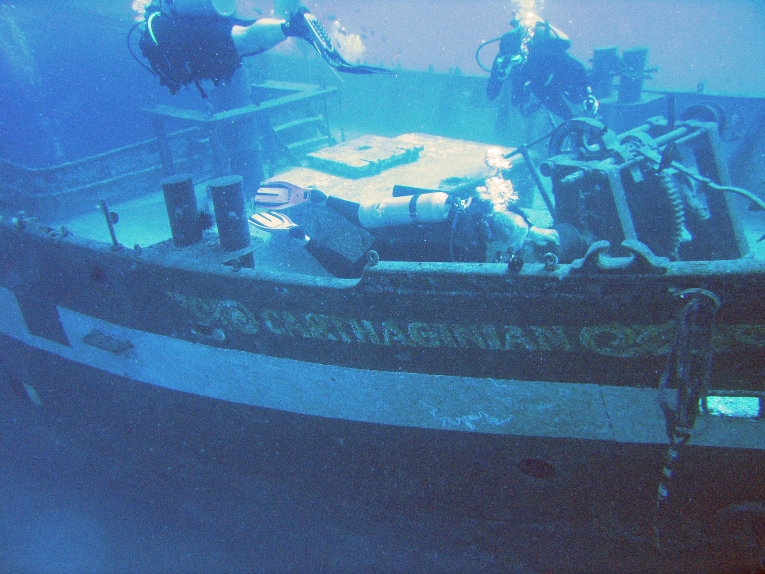 Carthaginian wreck with lots of frogfish, Maui 2006.